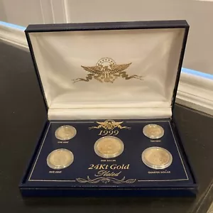 1999 5 Piece 24 kt. Gold plated U.S. coin Year set - Picture 1 of 5