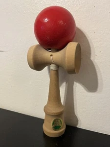 Japanese Red Kendama Cup Ball Game Wood Traditional Accuracy Agility Skill Toy - Picture 1 of 2