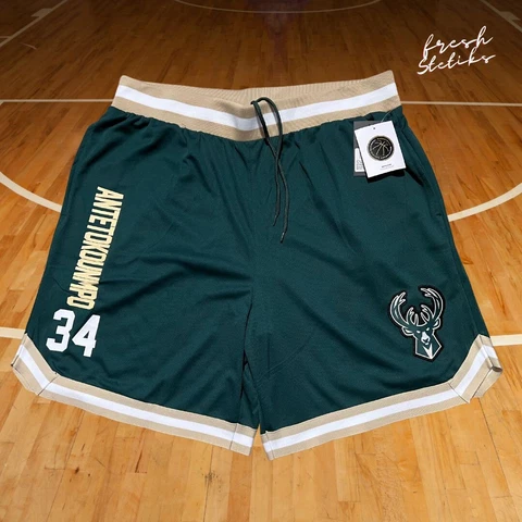 NBA Milwaukee Bucks Giannis Greek Freak Basketball Shorts Mens 2XL Ultra Game Cover