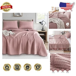 Cozy Twin Bedspread with 2 Matching Shams – Reversible Lightweight Design - Picture 1 of 11