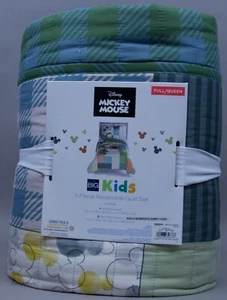 Disney 3 pc Mickey Mouse Reversible Quilt Set with Shams Full/Queen NWT - Picture 1 of 2
