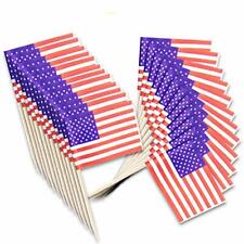 100 Pcs Usa Mini Flags Cupcake Toppers American Flag, Us Country Toothpick Flag