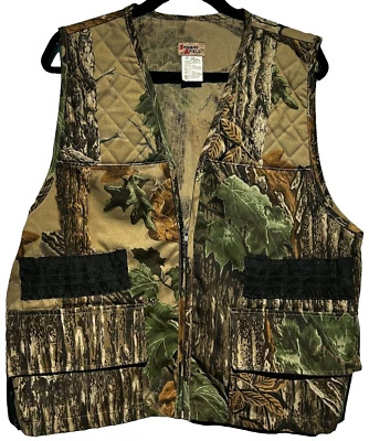 sports afield realtree hunting hunters vest men's medium partial zip - Image 1 of 4