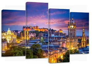 veduta aerea da calton hill, edimburgo, uk nuove stampe su tela divise - Foto 1 di 6