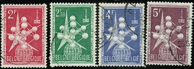 Belgium sc#500 to 503 Universal Exposition 1958, Used - Image 1 of 2