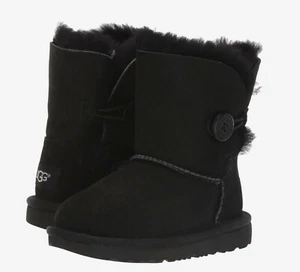 Kid’s UGG Bailey Button Black Boots 5991T-Blk Toddler 100% Original Brand New - Picture 1 of 7