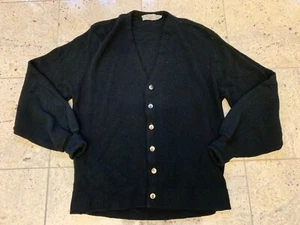 Cárdigan suéter vintage de lana de alpaca para hombre grande negro grunge cobain - Imagen 1 de 7