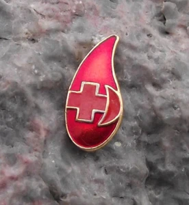 Vintage Soviet Union Red Cross Association Blood Donor Drop Russian Pin Badge - Picture 1 of 2