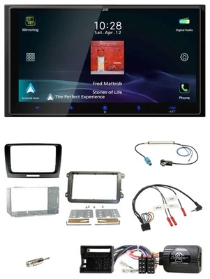 JVC USB Bluetooth 2DIN DAB Lenkrad Autoradio für Skoda Superb 2008-2015 schwarz - Bild 1 von 4