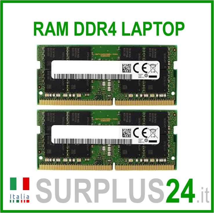 KIT RAM 32GB (2X16GB) 2Rx8 PC4-2400T PC4-19200 2400 Mhz 1,20v DDR4 SODIMM LAPTOP - Immagine 1 di 1