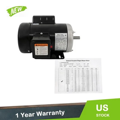 New 1 HP Electric Motor 5/8'' shaft 115/230V 1725rpm 56 Frame Equipment - Image 1 of 4