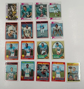Lote de 17 cartas de los Miami Dolphins 1970-1973 Mercury Morris Bob Griese Larry Csonka - Imagen 1 de 1
