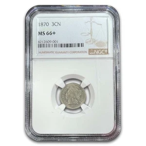 1870 Three Cent Nickel MS-66+ NGC - Picture 1 of 3