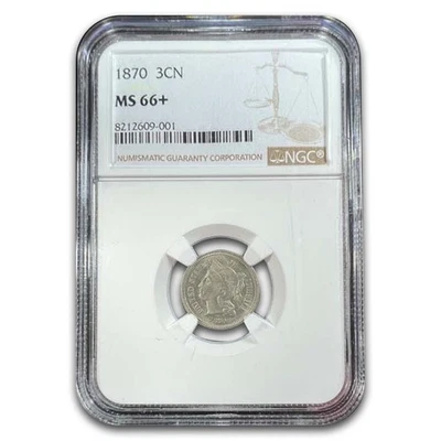 1870 Three Cent Nickel MS-66+ NGC - Image 1 of 3