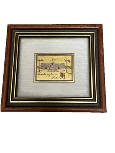 Buckingham Palace 23 Kt Gold Leaf Art Painting Reproduction Miniature Vintage - Picture 1 of 12