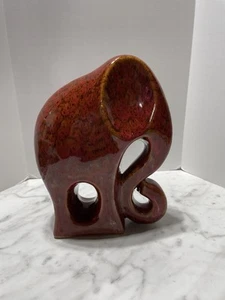 Mid Century Modern Vintage rot & schwarz gesprenkelter Elefant - Bild 1 von 10
