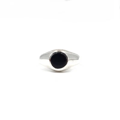 Anillo de plata 925 ónix negro anillo de banda clásico anillo de sello de... - Imagen 1 de 4
