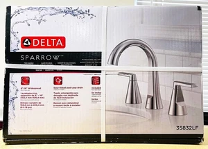 Delta Sparrow rubinetto bagno ad arco medio diffuso cromato con scarico 35832LF - Foto 1 di 1
