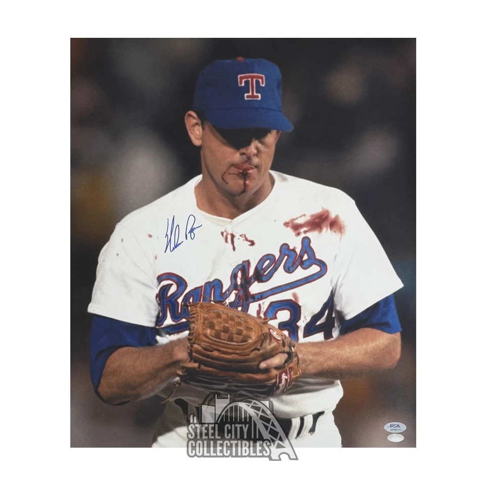 Nolan Ryan Autographed Texas Rangers 16x20 Baseball Photo - PSA/DNA (Bloody) - Image 1 of 1