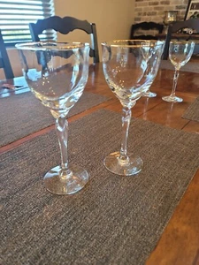 2 Lenox Crystal Gold Rimmed Water Goblets Rhythm - Picture 1 of 3