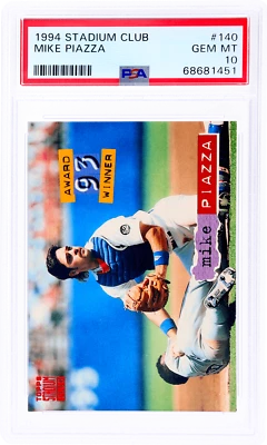 1994 Stadium Club Mike Piazza #140 PSA 10 - Image 1 of 2