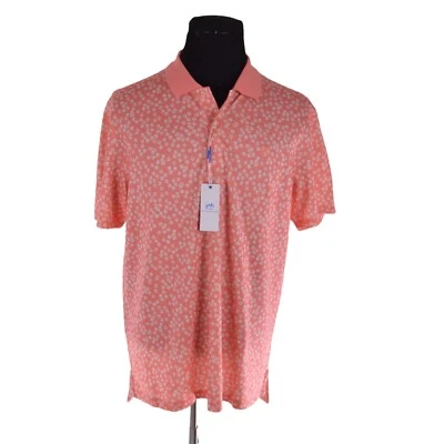 NEW Southern Tide Mens Polo Shirt Large Conch Shell Pink White Floral $88 - Image 1 of 4