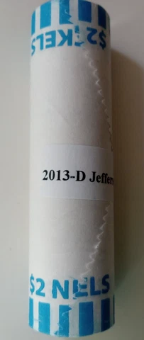 2 BU Jefferson Nickel Rolls  2013-P & 2013-D Original BU Rolls Cover
