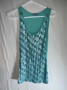 Charlotte Russe Woman’s Size S Light Green Shimmer Tank Top - Picture 1 of 10