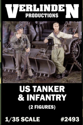 1/35 WWII US Tanker & Infantry (2 Figures/Set) VERLINDEN #2493 Resin Kits - Image 1 of 2