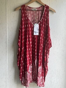 Neu mit Etikett Show Me Your Mumu schulterfreie rote Bluse M - Bild 1 von 6