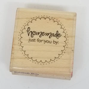Stampabilities Homemade Just For You By Circle Rubber Stamp - Picture 1 of 7