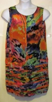 S.L. Fashions Misses talla 12 hermoso vestido recto colorido j52 Foto 1 de 3