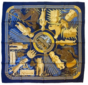 Bufanda HERMES "Tresor Royal du Benin" NUEVA SIN USAR Africa Carre 90 - Imagen 1 de 15