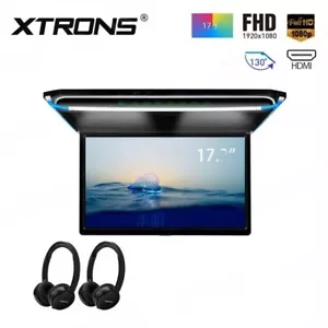 XTRONS 43.9cm Folding HD Display for Car DVD Ceiling Monitor 17" HDMI USB IR - Picture 1 of 7