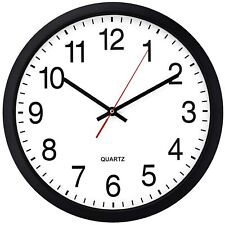 Bernhard Products Black Wall Clock, Silent Non Ticking - 16 Inch Extra Large ...