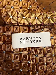 SALE! Luxury Barneys New York Mens Neck Tie - Copper Burnt Oange Amber - Picture 1 of 12