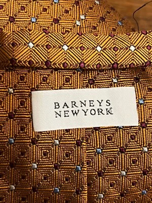 ¡OFERTA! Corbata de lujo Barneys New York para hombre - cobre quemado naranja ámbar Foto 1 de 4