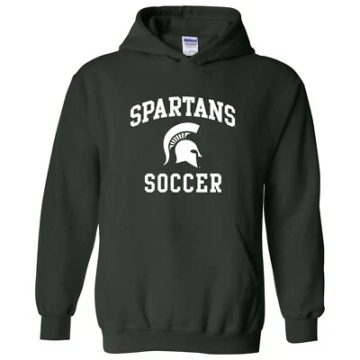 Sudadera con capucha de la universidad de fútbol con logotipo de arco de Michigan State Spartans - Bosque Foto 1 de 4