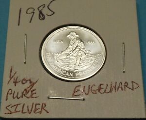 1985 The American Prospector Engelhard 1/4 Troy Ounce .999 Fine Silver