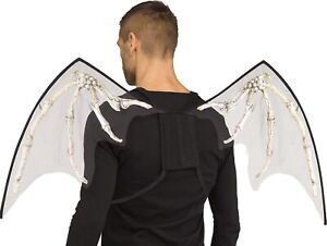 Black Skele-Bone Wings Bat Goth Dark Angel Halloween Cosplay Accessory