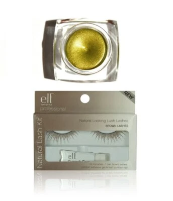 ELF Waterproof Cream Eyeliner with Brush GOLDEN with Brown Eyelashes Free S&H - Image 1 of 4