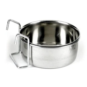 Classic Stainless Steel Bird Animal Coop Cup Drinker - Hook Clamp-on Secura-cup - Picture 1 of 4