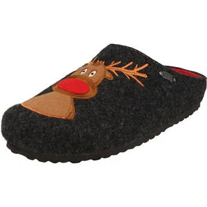 Supersoft Damen Hausschuhe 522-512 Pantoffeln Weihnachtliches Rentierdesign Grau