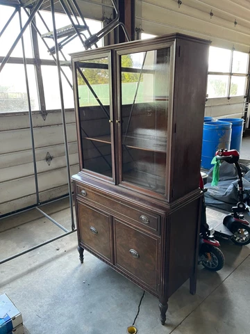 Antique 1890s Oak Hutch Cabinet Cover