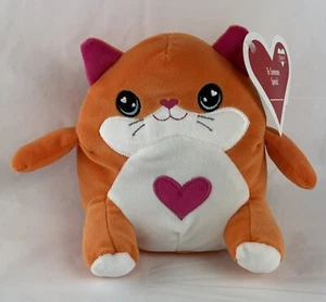 Small 6” Cat Stuffed Animal Plush Toy Collectible Valentine Love Heart - Picture 1 of 9