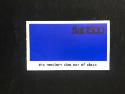 FIAT 1500 SALOON 1961 - 64 MOTOR CAR SALES BROCHURE UK MARKET - Image 1 of 4