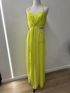 BCBGENERTION long dress nionlime cut on side size 4 - Picture 1 of 6