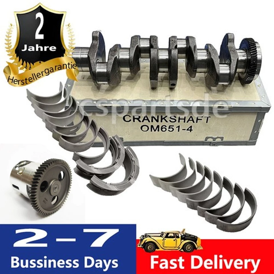 4 KURBELWELLE KIT FÜR MERCEDES OM651 2.2 CDI C220 E220 6510302501 + CR1670SP - Bild 1 von 4