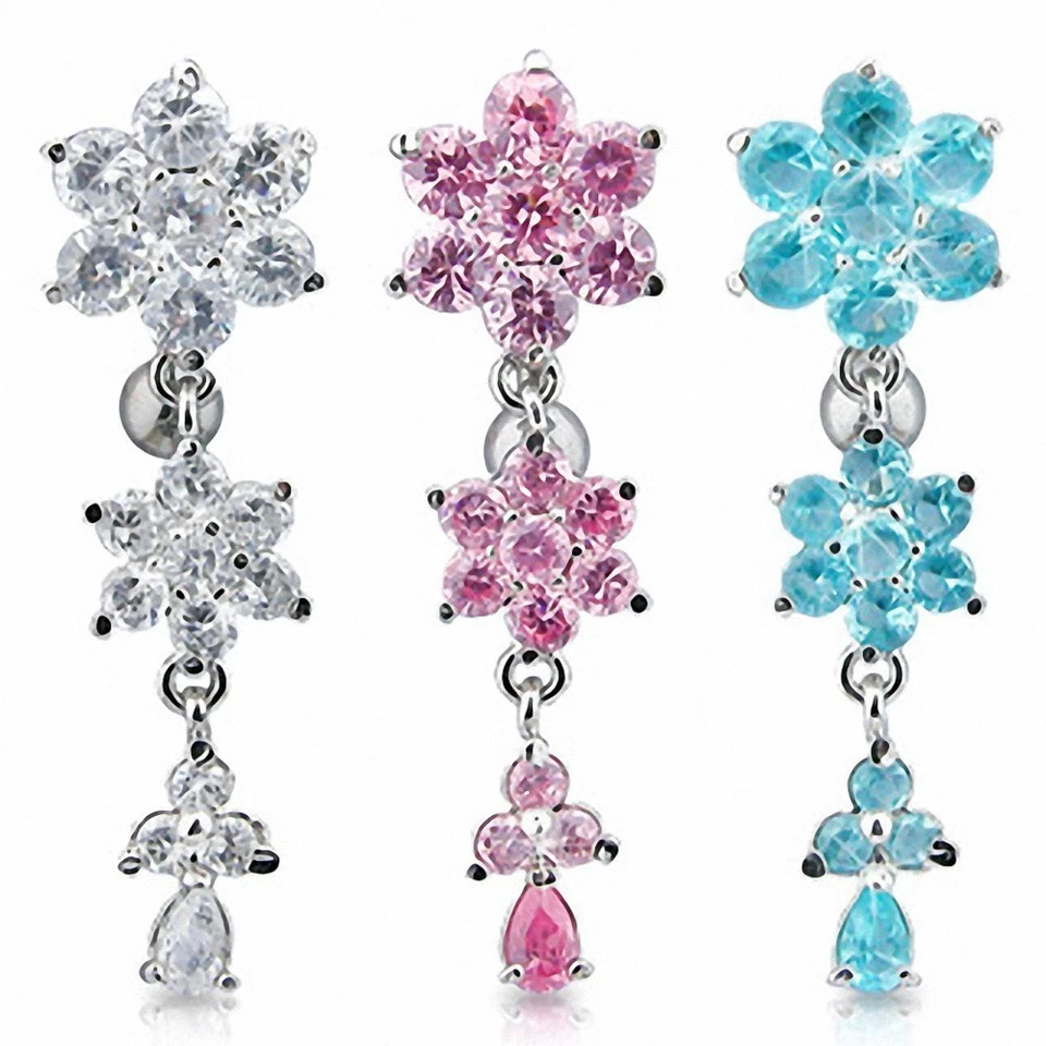 钛反肚脐穿孔 3 花 — 第 1/1 张图片