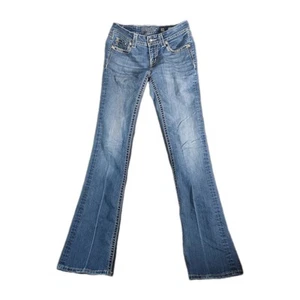 Miss Me Jeans Damen 28x37 Blau Denim Mid Rise Easy Boot Style Cowgirl - Bild 1 von 14